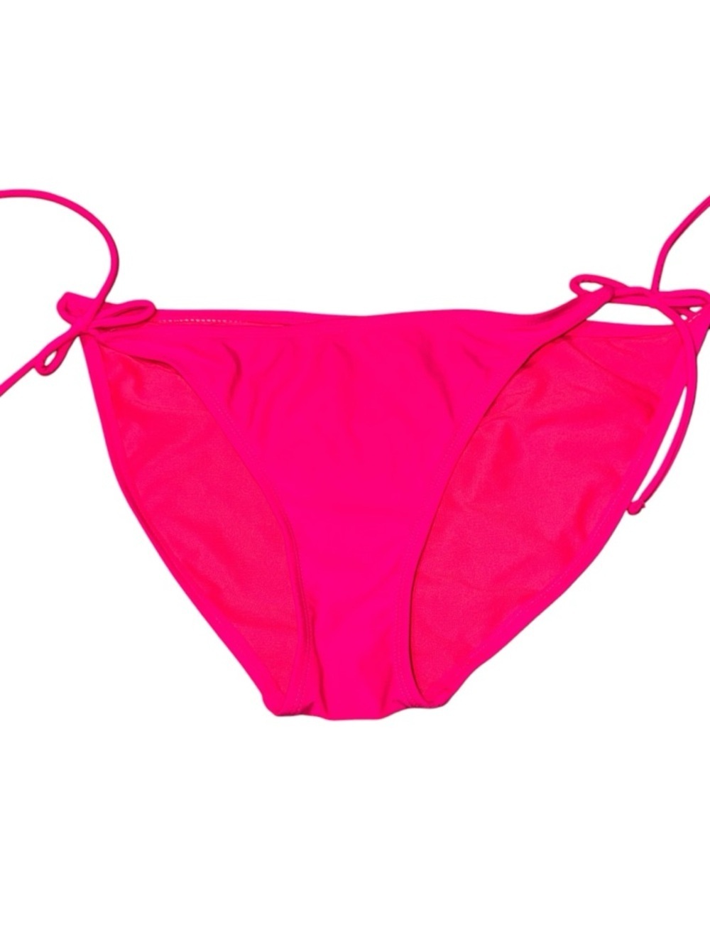 OP Ocean Pacific Women's L Large Bikini Bottoms Side Ties Neon Pink 1990s